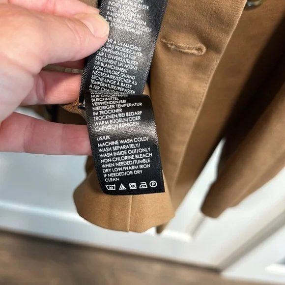 Liverpool X Living in Yellow Becca Double Breasted Tan Blazer Large EUC